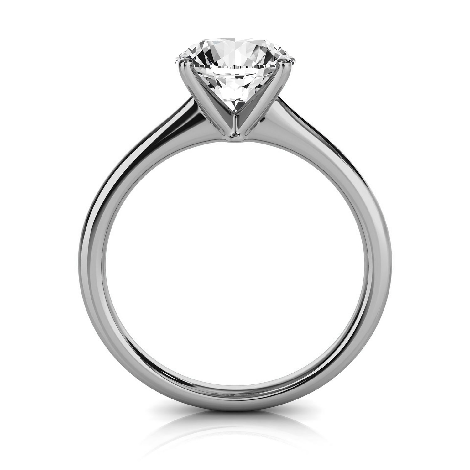 14K White Gold Reli 2 MM Solitaire Ring